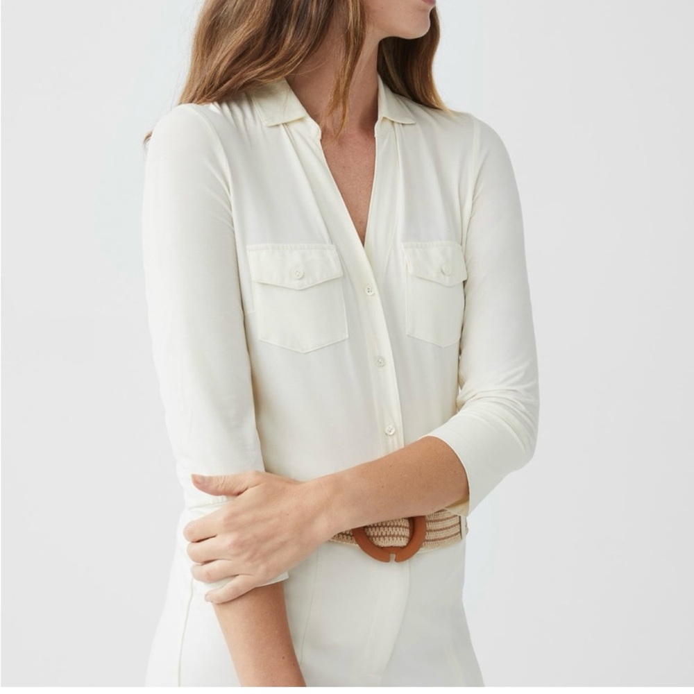J. McLaughlin Cream Button Down Shirt - Picture 8 of 13